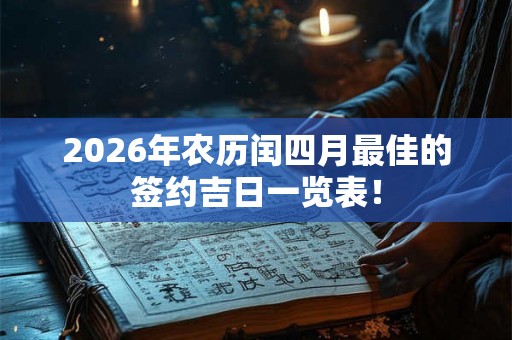 2026年农历闰四月最佳的签约吉日一览表！