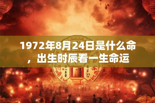 1972年8月24日是什么命，出生时辰看一生命运
