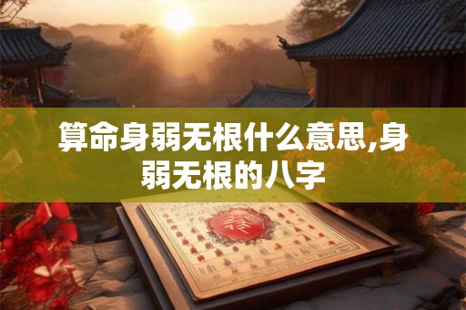 算命身弱无根什么意思,身弱无根的八字