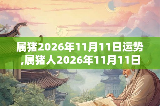 属猪2026年11月11日运势,属猪人2026年11月11日财运,生肖猪2026年11月11日运势 属猪2026年11月11日运势,属猪人2026年11月11日财运,生肖猪2026年11月11日运势