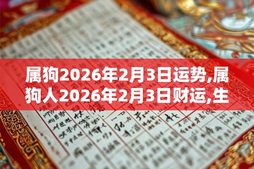 属狗2026年2月3日运势,属狗人2026年2月3日财运,生肖狗2026年2月3日运势 属狗2026年2月3日运势,属狗人2026年2月3日财运,生肖狗2026年2月3日运势