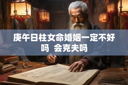 庚午日柱女命婚姻一定不好吗  会克夫吗