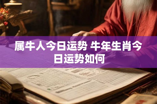 属牛人今日运势 牛年生肖今日运势如何