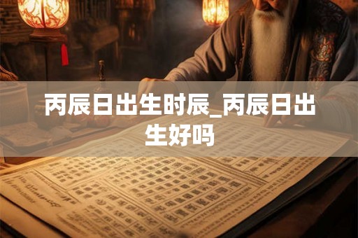 丙辰日出生时辰_丙辰日出生好吗