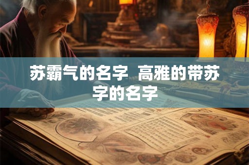 苏霸气的名字  高雅的带苏字的名字