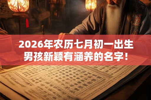 2026年农历七月初一出生男孩新颖有涵养的名字! 2026年农历七月初一出生男孩新颖有涵养的名字!