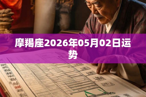摩羯座2026年05月02日运势