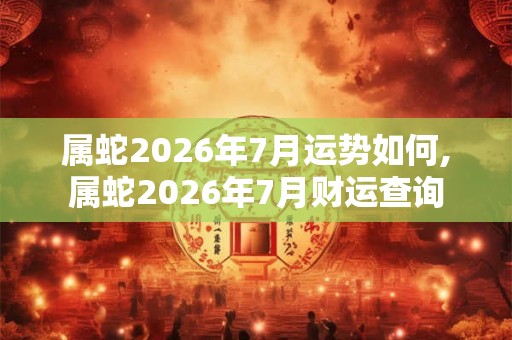 属蛇2026年7月运势如何,属蛇2026年7月财运查询