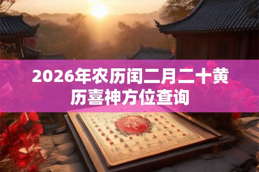 2026年农历闰二月二十黄历喜神方位查询 2026年农历闰二月二十黄历喜神方位查询