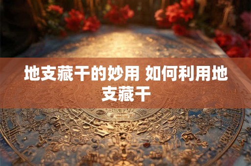 地支藏干的妙用 如何利用地支藏干