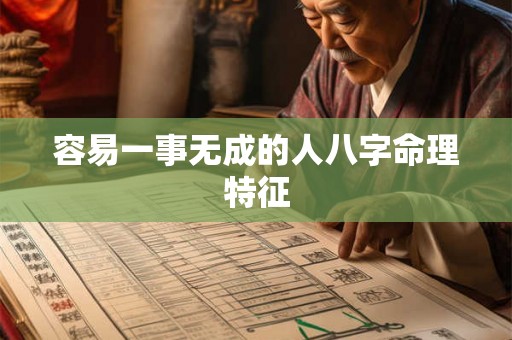 容易一事无成的人八字命理特征