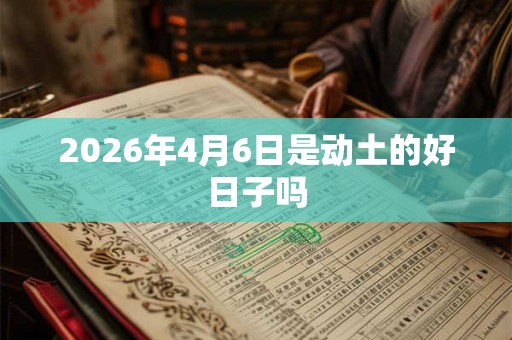 2026年4月6日是动土的好日子吗