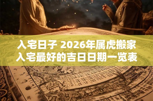 入宅日子 2026年属虎搬家入宅最好的吉日日期一览表