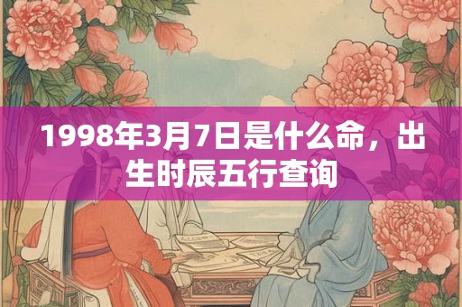 1998年3月7日是什么命，出生时辰五行查询