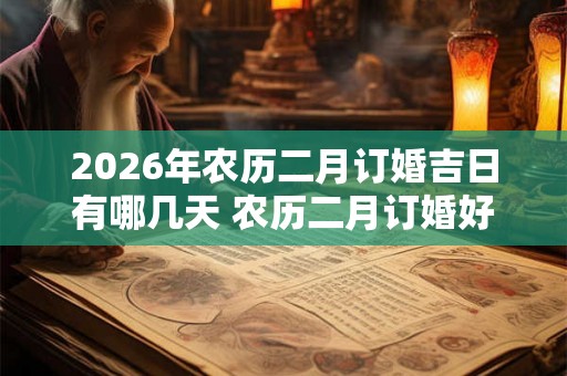 2026年农历二月订婚吉日有哪几天 农历二月订婚好吗