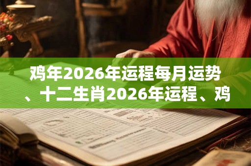 鸡年2026年运程每月运势、十二生肖2026年运程、鸡年运程预测