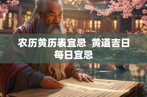 农历黄历表宜忌  黄道吉日每日宜忌
