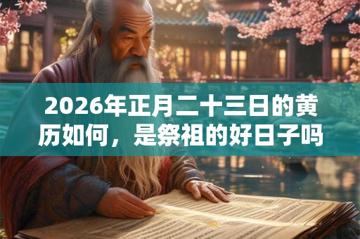 2026年正月二十三日的黄历如何，是祭祖的好日子吗？