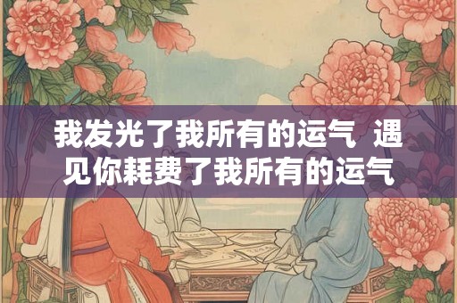 我发光了我所有的运气 遇见你耗费了我所有的运气 我发光了我所有的运气 遇见你耗费了我所有的运气
