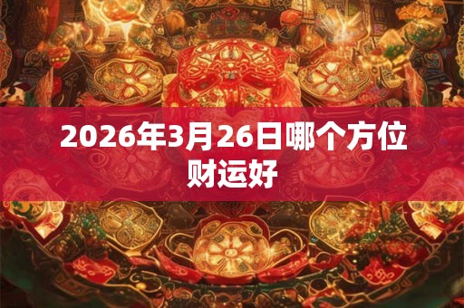 2026年3月26日哪个方位财运好