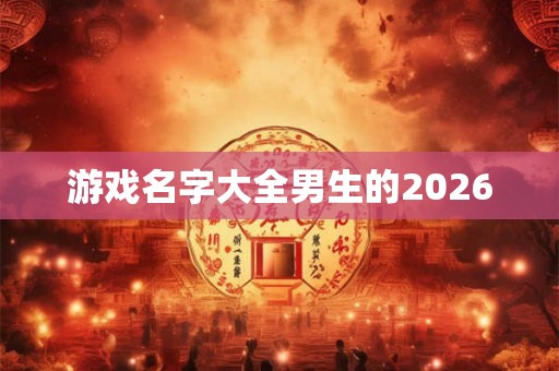 游戏名字大全男生的2026 游戏名字大全男生的2026