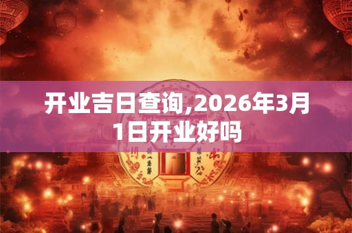 开业吉日查询,2026年3月1日开业好吗