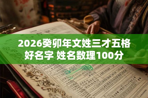 2026癸卯年文姓三才五格好名字 姓名数理100分 2026癸卯年文姓三才五格好名字 姓名数理100分