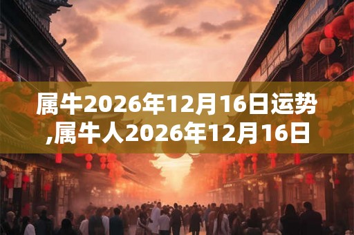 属牛2026年12月16日运势,属牛人2026年12月16日财运,生肖牛2026年12月16日运势