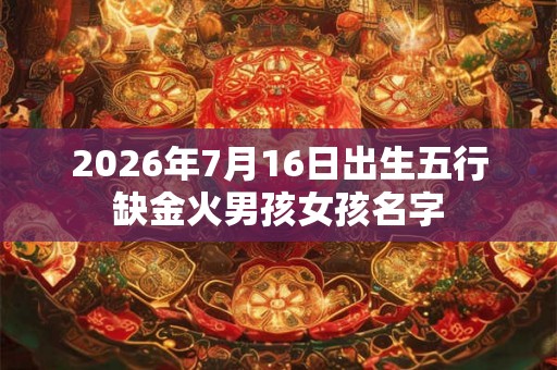 2026年7月16日出生五行缺金火男孩女孩名字 2026年7月16日出生五行缺金火男孩女孩名字