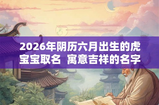 2026年阴历六月出生的虎宝宝取名  寓意吉祥的名字