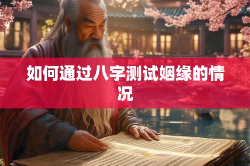 如何通过八字测试姻缘的情况