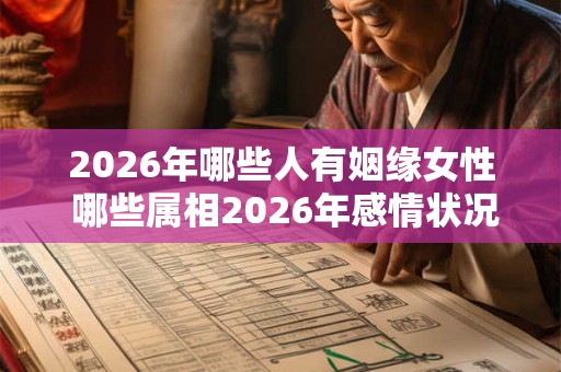 2026年哪些人有姻缘女性 哪些属相2026年感情状况很好