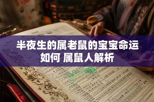 半夜生的属老鼠的宝宝命运如何 属鼠人解析