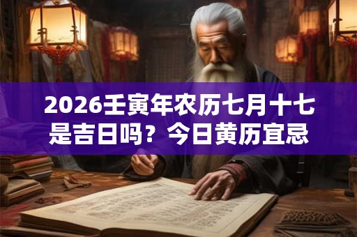 2026壬寅年农历七月十七是吉日吗?今日黄历宜忌 2026壬寅年农历七月十七是吉日吗?今日黄历宜忌