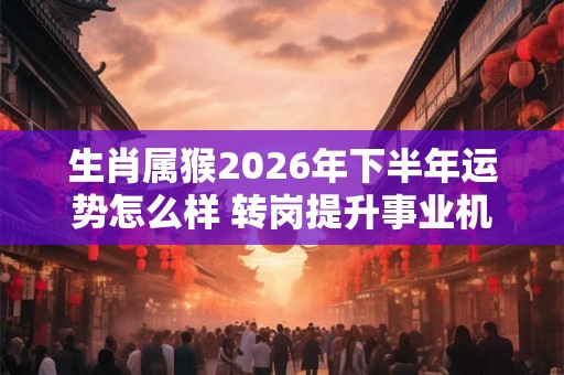 生肖属猴2026年下半年运势怎么样 转岗提升事业机遇