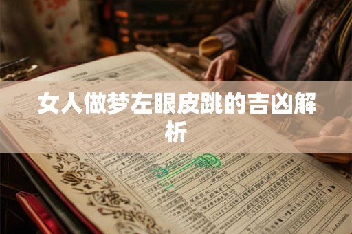 女人做梦左眼皮跳的吉凶解析