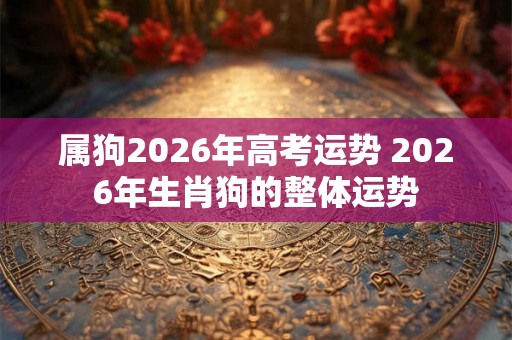 属狗2026年高考运势 2026年生肖狗的整体运势
