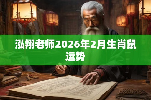 泓翔老师2026年2月生肖鼠运势