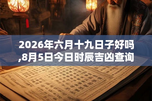 2026年六月十九日子好吗,8月5日今日时辰吉凶查询