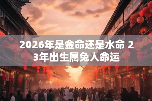 2026年是金命还是水命 23年出生属兔人命运 2026年是金命还是水命 23年出生属兔人命运