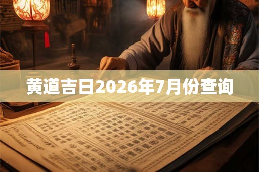 黄道吉日2026年7月份查询 黄道吉日2026年7月份查询