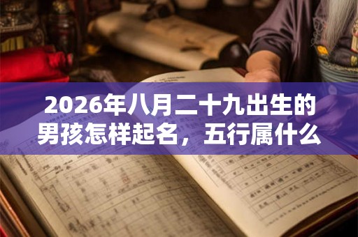 2026年八月二十九出生的男孩怎样起名，五行属什么