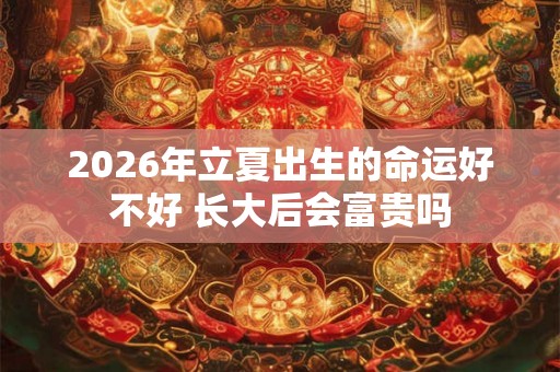 2026年立夏出生的命运好不好 长大后会富贵吗 2026年立夏出生的命运好不好 长大后会富贵吗