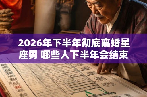 2026年下半年彻底离婚星座男 哪些人下半年会结束婚姻