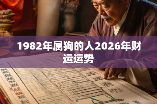 1982年属狗的人2026年财运运势 1982年属狗的人2026年财运运势