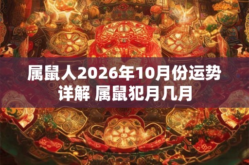 属鼠人2026年10月份运势详解 属鼠犯月几月