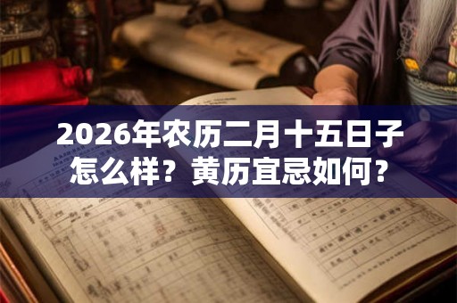 2026年农历二月十五日子怎么样？黄历宜忌如何？