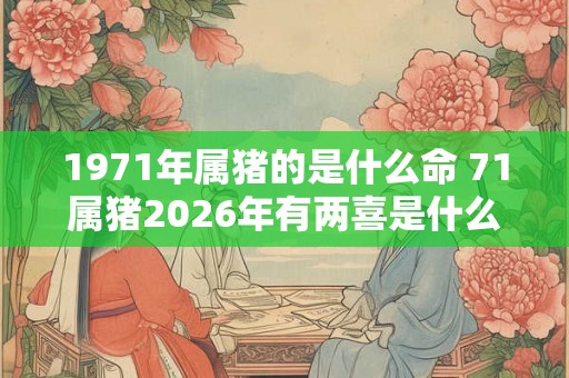 1971年属猪的是什么命 71属猪2026年有两喜是什么