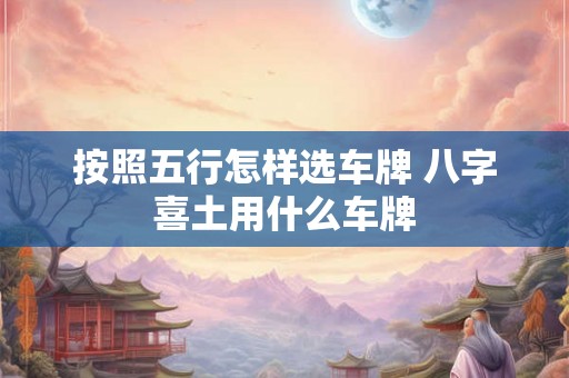 按照五行怎样选车牌 八字喜土用什么车牌