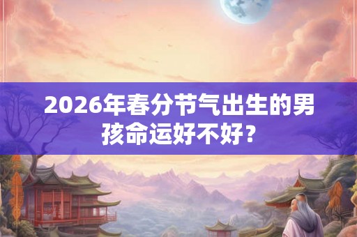 2026年春分节气出生的男孩命运好不好？